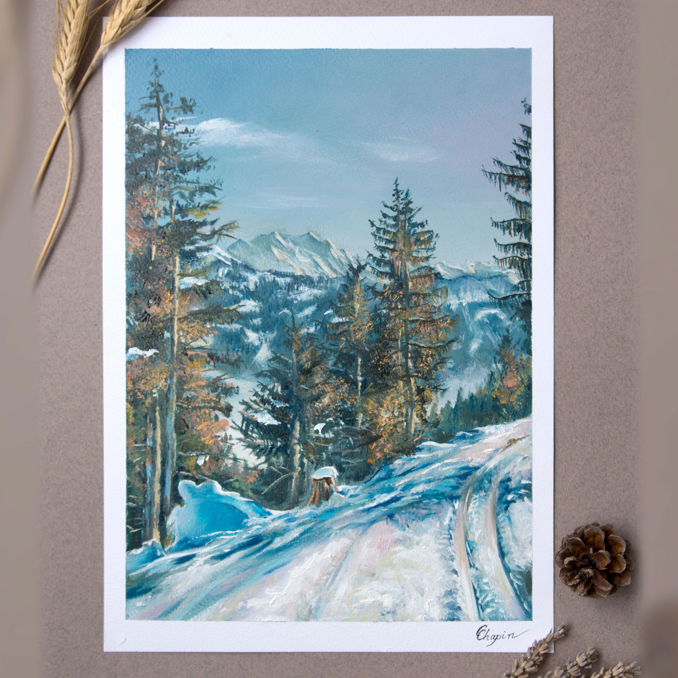 Impressions - Etude à la peinture à l'huile d'un sentier de montagne